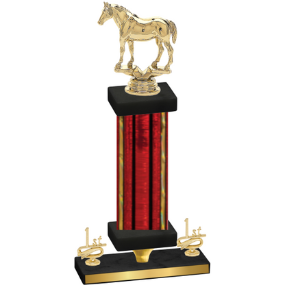 Premium Single Red Glacier First Place Horses Trophy