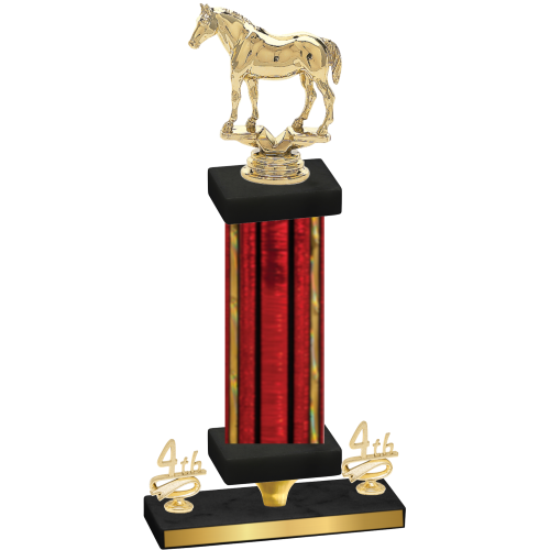 Premium Single Red Glacier Fourth Place Horses Trophy