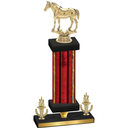 Premium Single Red Glacier Victory Horses Trophy