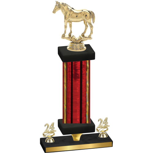 Premium Single Red Glacier Year Horses Trophy