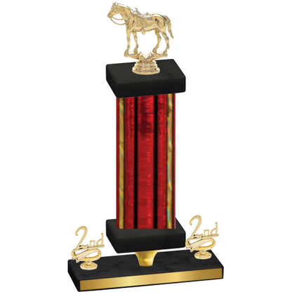 Premium Single Red Glacier Second Place Horses Trophy