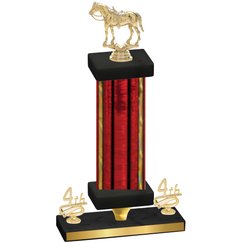 Premium Single Red Glacier Fourth Place Horses Trophy
