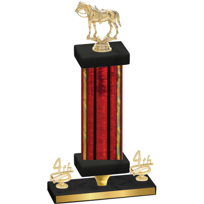 Premium Single Red Glacier Fourth Place Horses Trophy