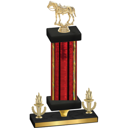 Premium Single Red Glacier Victory Horses Trophy