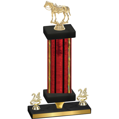 Premium Single Red Glacier Year Horses Trophy