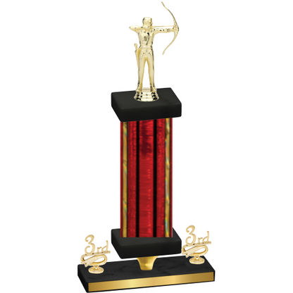 Premium Single Red Glacier Third Place Archery Trophy