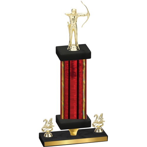 Premium Single Red Glacier Year Archery Trophy