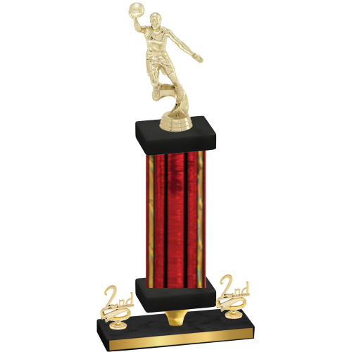 Premium Single Red Glacier Second Place Basketball Trophy