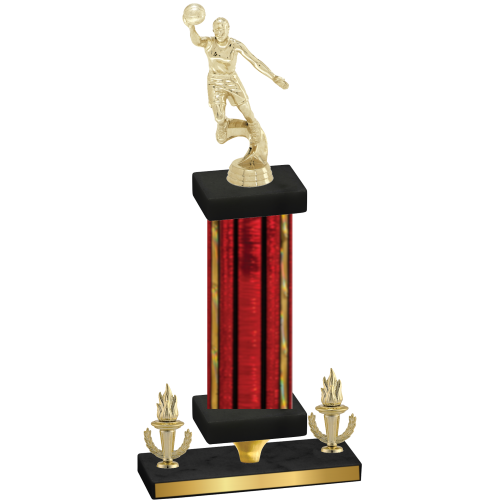 Premium Single Red Glacier Victory Basketball Trophy