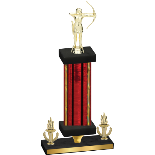 Premium Single Red Glacier Victory Archery Trophy