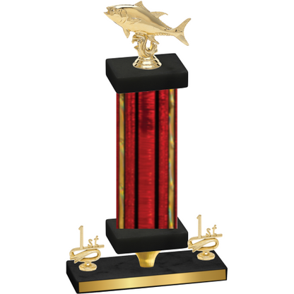 Premium Single Red Glacier First Place Fishing Trophy