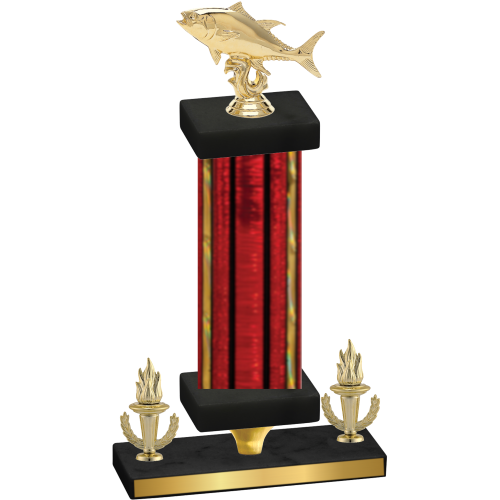 Premium Single Red Glacier Victory Fishing Trophy