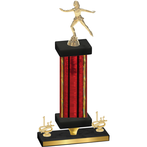 Premium Single Red Glacier First Place Skater Trophy