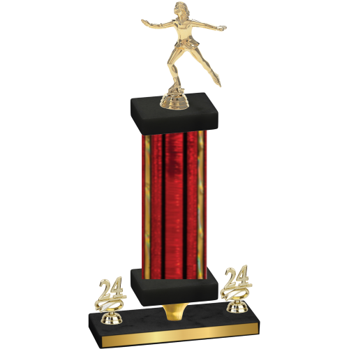 Premium Single Red Glacier Year Skater Trophy