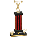 Premium Single Red Glacier Second Place Weights Trophy