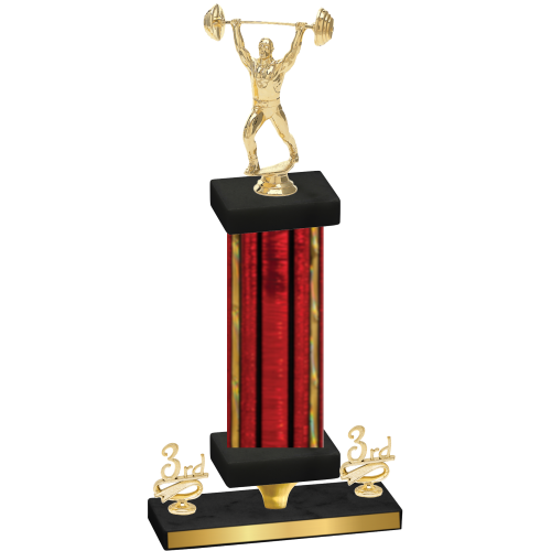 Premium Single Red Glacier Third Place Weights Trophy