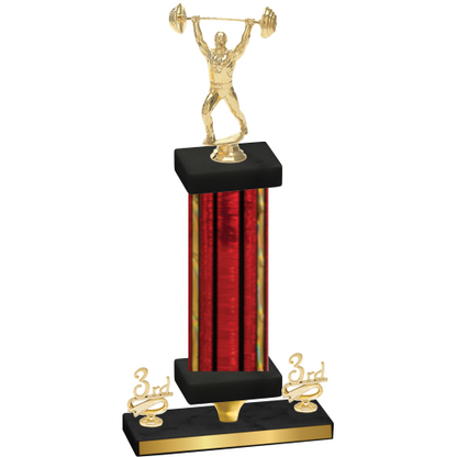 Premium Single Red Glacier Third Place Weights Trophy