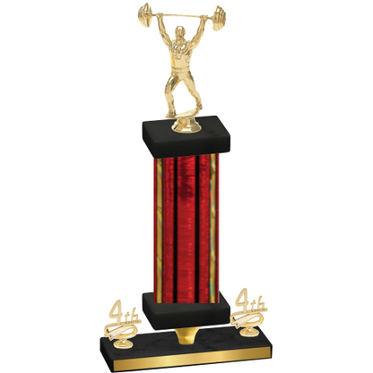 Premium Single Red Glacier Fourth Place Weights Trophy