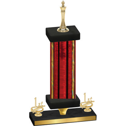 Premium Single Red Glacier First Place Chess Trophy