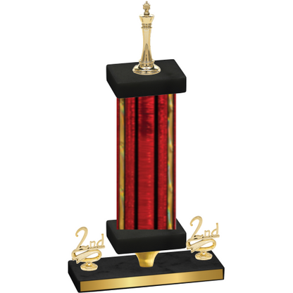 Premium Single Red Glacier Second Place Chess Trophy