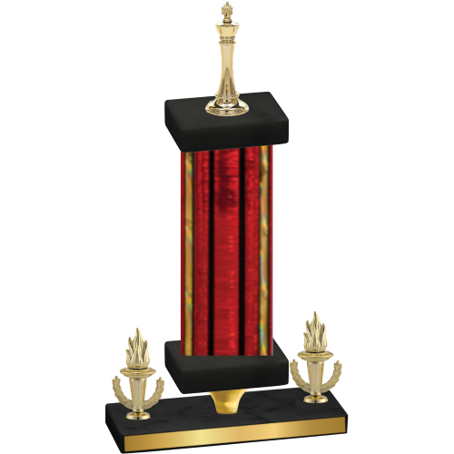 Premium Single Red Glacier Victory Chess Trophy