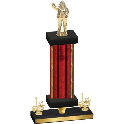 Premium Single Red Glacier First Place Holiday Trophy