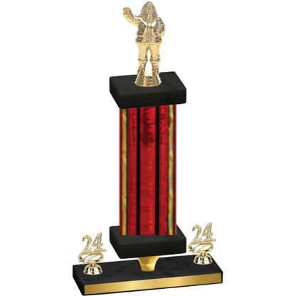 Premium Single Red Glacier Year Holiday Trophy