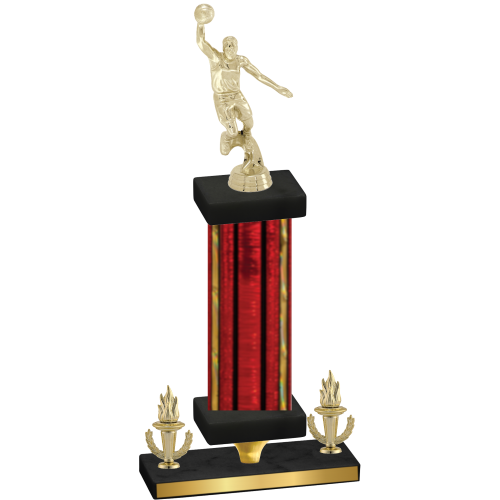 Premium Single Red Glacier Victory Basketball Trophy