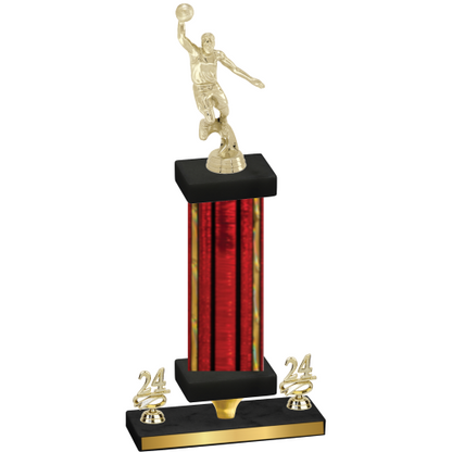 Premium Single Red Glacier Year Basketball Trophy