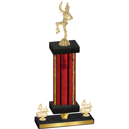 Premium Single Red Glacier Fourth Place Majorette Trophy