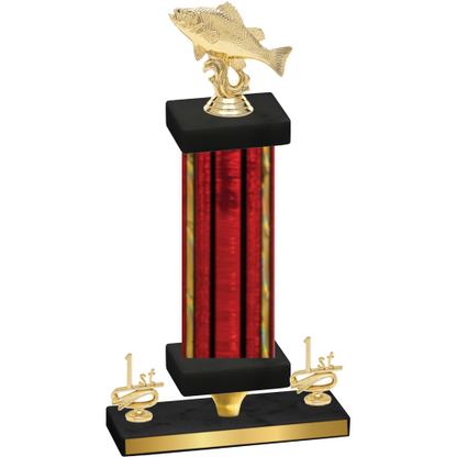 Premium Single Red Glacier First Place Fishing Trophy