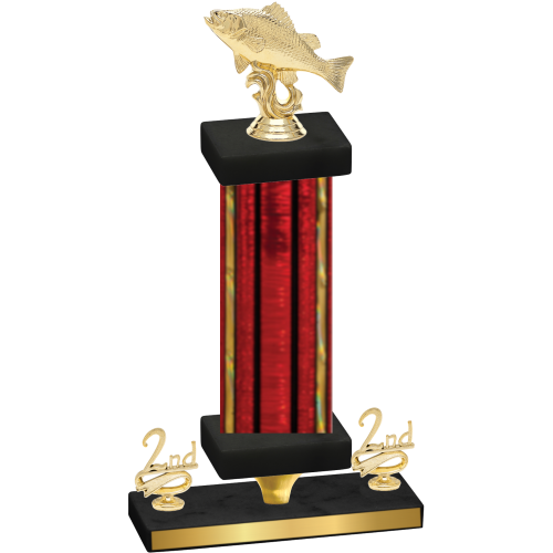 Premium Single Red Glacier Second Place Fishing Trophy