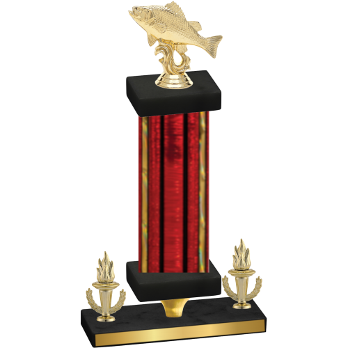 Premium Single Red Glacier Victory Fishing Trophy