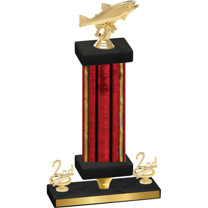 Premium Single Red Glacier Second Place Fishing Trophy