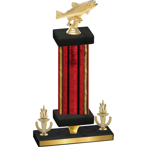 Premium Single Red Glacier Victory Fishing Trophy