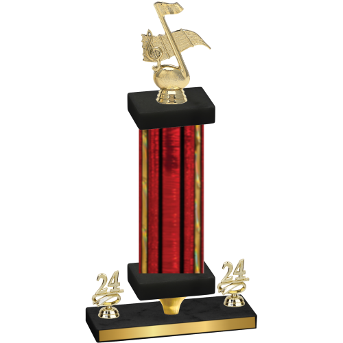 Premium Single Red Glacier Year Music Trophy