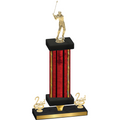 Premium Single Red Glacier Second Place Golf Trophy