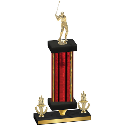 Premium Single Red Glacier Victory Golf Trophy