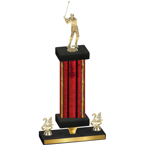 Premium Single Red Glacier Year Golf Trophy