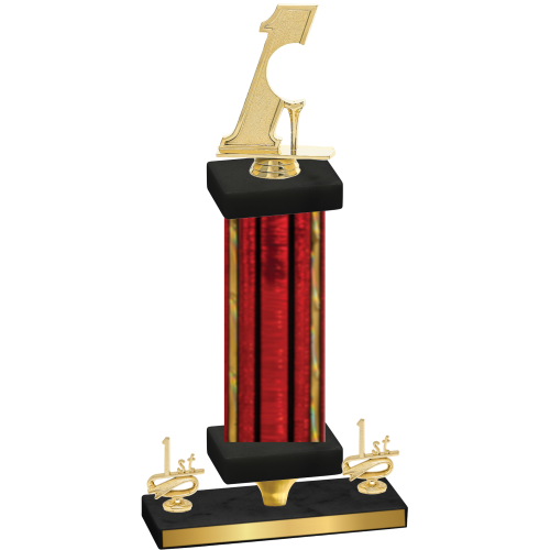 Premium Single Red Glacier First Place Golf Trophy