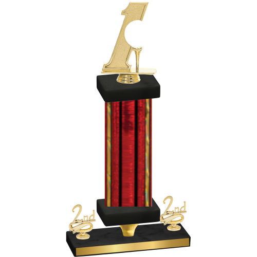 Premium Single Red Glacier Second Place Golf Trophy