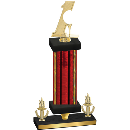 Premium Single Red Glacier Victory Golf Trophy