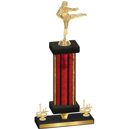 Premium Single Red Glacier First Place Karate Trophy