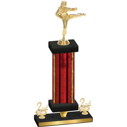 Premium Single Red Glacier Second Place Karate Trophy