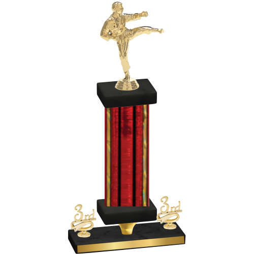 Premium Single Red Glacier Third Place Karate Trophy