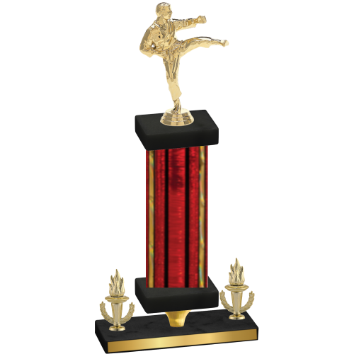 Premium Single Red Glacier Victory Karate Trophy