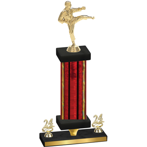 Premium Single Red Glacier Year Karate Trophy