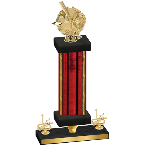 Premium Single Red Glacier First Place Baseball Trophy