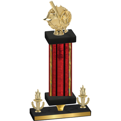 Premium Single Red Glacier Victory Baseball Trophy