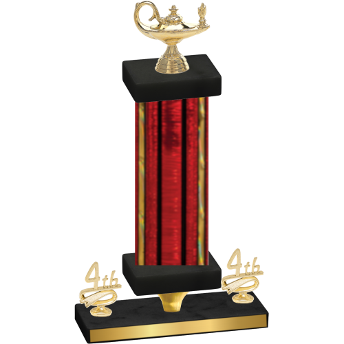 Premium Single Red Glacier Fourth Place Academics Trophy